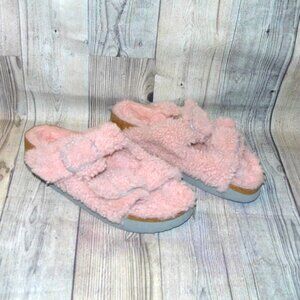 BIRKENSTOCK Papilio Arizona Big Buckle Shearling Crystal Rose Womens Size 10